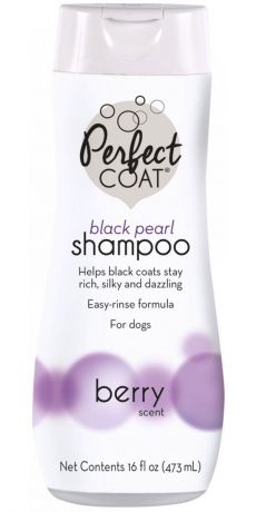 8 in 1 Perfect Coat Black Pearl шампунь кондиционер для собак для темных окрасов с ароматом ягод (473 мл)