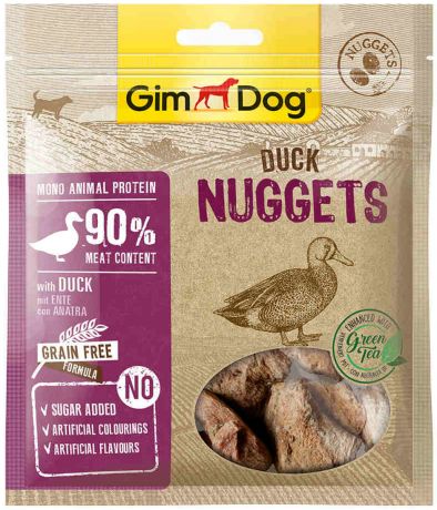 Лакомство GimDog для собак наггетсы с уткой (55 гр)