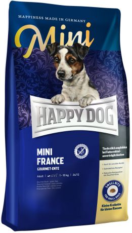 Happy Dog Supreme Mini France Sensible Nutrition беззерновой для взрослых собак маленьких пород при аллергии с уткой и картофелем (1 кг)