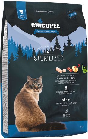 Chicopee Holistic Nature Line Cat Adult Sterilised беззерновой для взрослых кастрированных котов и стерилизованных кошек (1,5 кг)