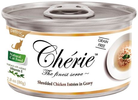 Pettric Cherie Adult Cat Grain Free Chicken беззерновые для взрослых кошек с курицей в подливе 80 гр (80 гр х 24 шт)