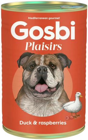 Gosbi Plaisirs Duck & Raspberries беззерновые для взрослых собак с уткой и малиной (400 гр)