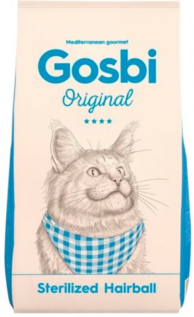Gosbi Original Cat Sterilized Hairball для взрослых кастрированных котов и стерилизованных кошек для вывода шерсти с курицей (3 кг)