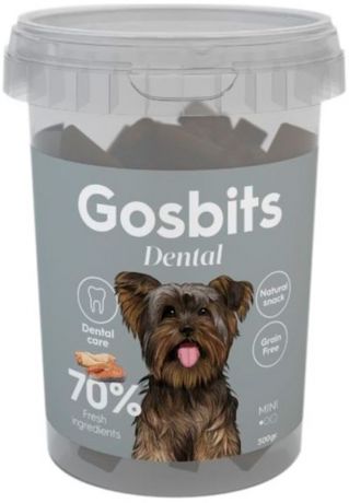 Лакомство Gosbits Dental Mini для собак маленьких пород с курицей и лососем 300 гр (1 уп)