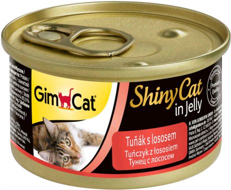 Gimcat Shinycat для взрослых кошек с тунцом и лососем в желе 70 гр (70 гр)