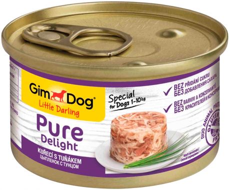 Gimdog Pure Delight для взрослых собак с курицей и тунцом в желе 85 гр (85 гр)