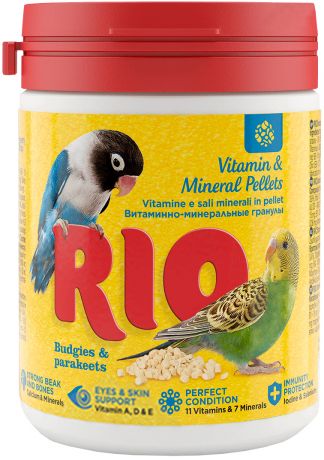 Rio витаминно-минеральные гранулы для волнистых и средних попугаев 120 гр (1 шт)