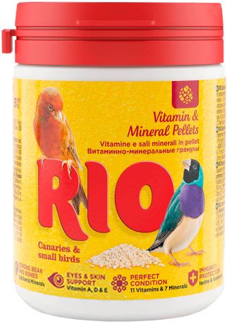 Rio витаминно-минеральные гранулы для канареек, экзотических и других мелких птиц 120 гр (1 шт)