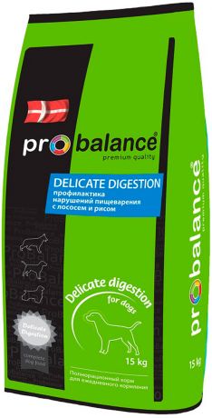 Probalance Dog Adult Delicate Digestion для взрослых собак всех пород с чувствительным пищеварением с лососем и рисом (15 кг)