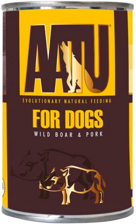 Aatu Dog Wild Boar & Pork беззерновые для взрослых собак с мясом дикого кабана и свининой 400 гр (400 гр х 6 шт)