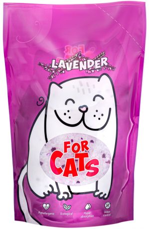 For Cats наполнитель силикагелевый для туалета кошек с ароматом лаванды (4 л)