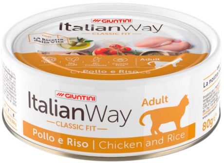 Italian Way Cat безглютеновые для взрослых кошек с курицей и рисом 80 гр (80 гр)