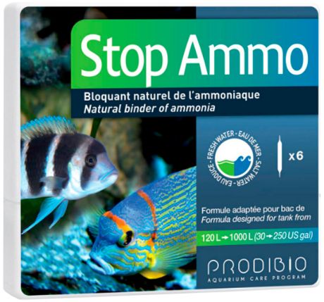 Препарат для нейтрализации аммиака Prodibio Stop Ammo в морской и пресной воде 10 мл х 6 ампул (1 уп)