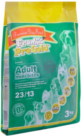 Frank's Progold Dog Adult Mini Bites для взрослых собак маленьких пород с куриным барбекю (3 кг)