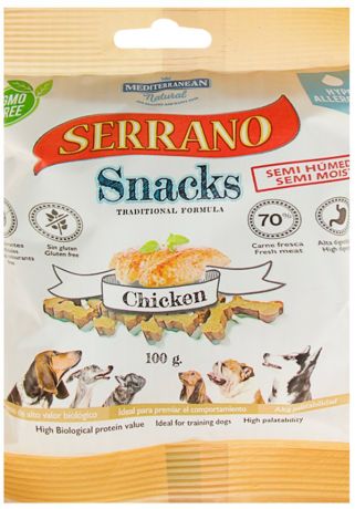 Лакомство Serrano Snacks для взрослых собак всех пород снеки с курицей 100 гр (1 шт)
