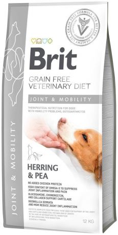 Brit Veterinary Diet Dog Grain Free Joint & Mobility для взрослых собак при заболеваниях опорно-двигательного аппарата (12 + 12 кг)