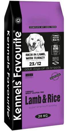 Kennels` Favourite Dog Adult Lamb & Rice для взрослых собак всех пород с ягненком и рисом (20 + 20 кг)