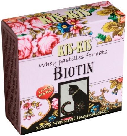 Лакомство Kis-kis Pastils Biotin витаминизированное для кошек с биотином 60 гр (1 шт)