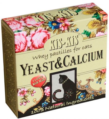 Лакомство Kis-kis Pastils Yeast & Calcium витаминизированное для кошек с дрожжами и кальцием 60 гр (1 шт)