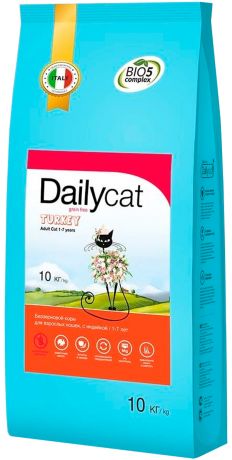 Dailycat Grain Free Adult беззерновой для взрослых кошек с индейкой (3 кг)