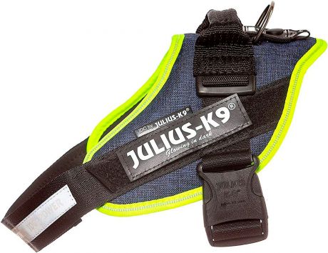 Шлейка для собак Julius-K9 Idc Powerharness 0 джинса зеленый неон 14 - 25 кг 58 – 76 см (1 шт)