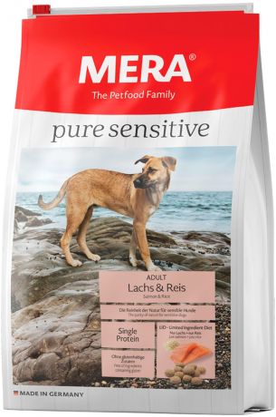 Mera Pure Sensitive Dog Adult Lachs & Reis для взрослых собак всех пород с чувствительным пищеварением с лососем и рисом (1 кг)