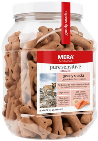 Лакомство Mera Pure Sensitive Goody Snacs Lachs & Reiseis для собак с чувствительным пищеварением снеки с лососем и рисом 600 гр (1 шт)