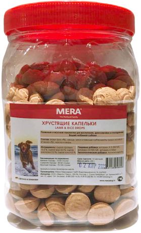 Лакомство Mera Drops Lamm & Rice для собак всех пород капельки хрустящие с ягненком и рисом 600 гр (1 шт)