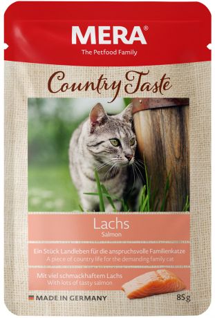 Mera Country Taste Cat Lachs беззерновые для взрослых кошек с лососем 85 гр (85 гр х 12 шт)