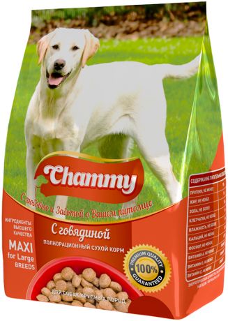Chammy для взрослых собак крупных пород с говядиной (12 + 12 кг)