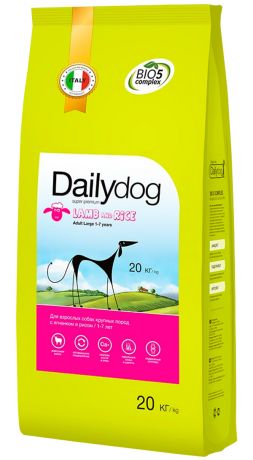 Dailydog Adult Large Breed Lamb & Rice монобелковый для взрослых собак крупных пород с ягненком и рисом (12 + 12 кг)
