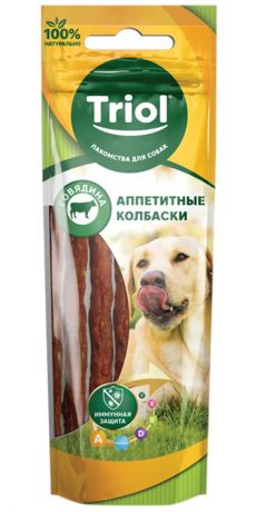 Лакомство Triol для собак колбаски аппетитные с говядиной 40 гр (1 шт)