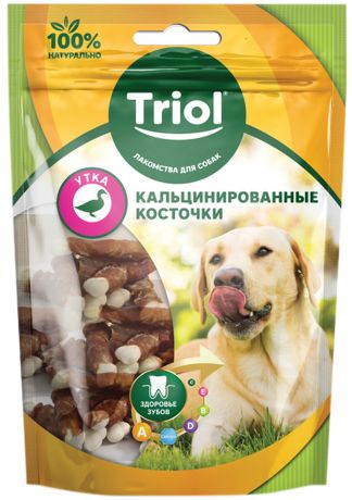 Лакомство Triol для собак косточки кальцинированные с уткой 70 гр (1 шт)