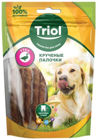 Лакомство Triol для собак палочки крученые с уткой 70 гр (1 шт)