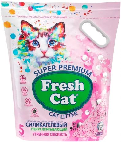 Fresh Cat утренняя свежесть наполнитель силикагелевый для туалета кошек с ароматизатором (5 л)
