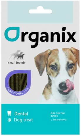 Лакомство Organix для взрослых собак маленьких пород палочки зубочистки с эвкалиптом 45 гр (1 шт)