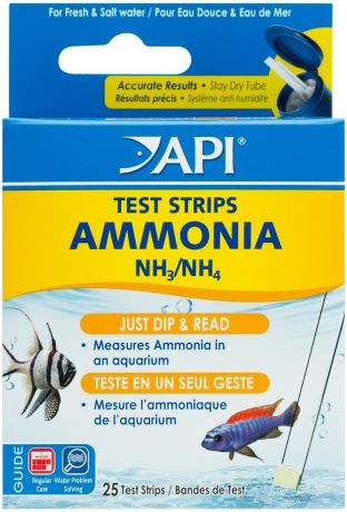 Полоски для определения уровня аммиака Api Ammonia Aquarium Test Strip 25 шт (1 шт)