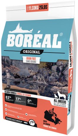Boreal Original Dog беззерновой для собак и щенков всех пород с лососем (11,33 кг)