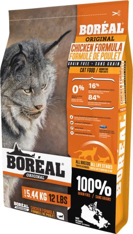 Boreal Original Cat беззерновой для кошек и котят с курицей (5,44 кг)