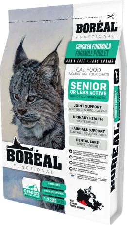 Boreal Functional Cat Senior беззерновой для пожилых кошек с курицей (2,26 кг)