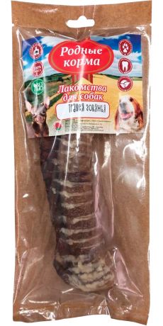 Лакомство родные корма для собак трахея говяжья целая сушеная в дровяной печи (1 шт)