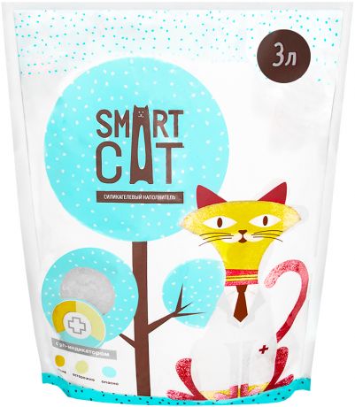 Smart Cat наполнитель силикагелевый для туалета кошек с pH индикатором (3 л)