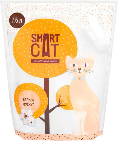 Smart Cat наполнитель силикагелевый для туалета кошек с ароматом белого мускуса (3,8 л)