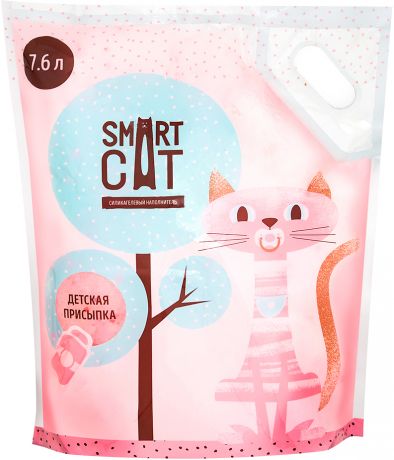 Smart Cat наполнитель силикагелевый для туалета кошек с ароматом детской присыпки (7,6 л)