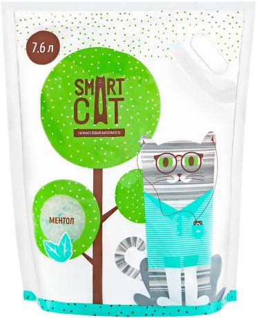 Smart Cat наполнитель силикагелевый для туалета кошек с ароматом ментола (3,8 л)