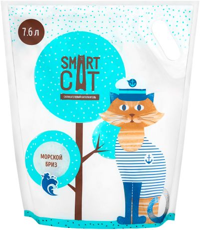 Smart Cat наполнитель силикагелевый для туалета кошек с ароматом морского бриза (7,6 л)