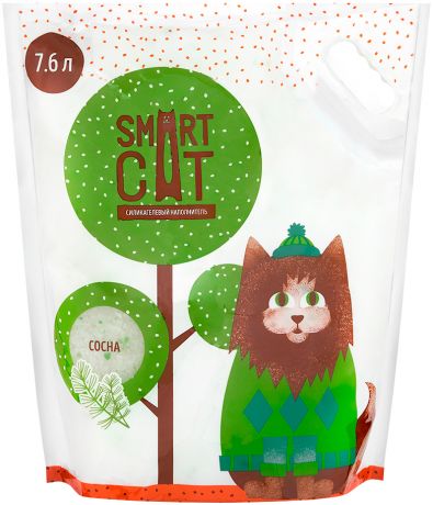 Smart Cat наполнитель силикагелевый для туалета кошек с ароматом сосны (7,6 л)