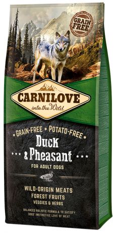 Brit Carnilove Dog Adult Duck & Pheasant беззерновой для взрослых собак всех пород с уткой и фазаном (12 + 12 кг)