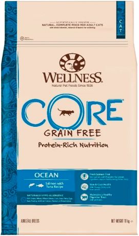 Wellness Core Cat Adult Ocean беззерновой для взрослых кошек с лососем и тунцом (10 кг)