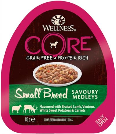 Wellness Core Dog для взрослых собак маленьких пород попурри с бараниной, олениной, картофелем и морковью 85 гр (85 гр)